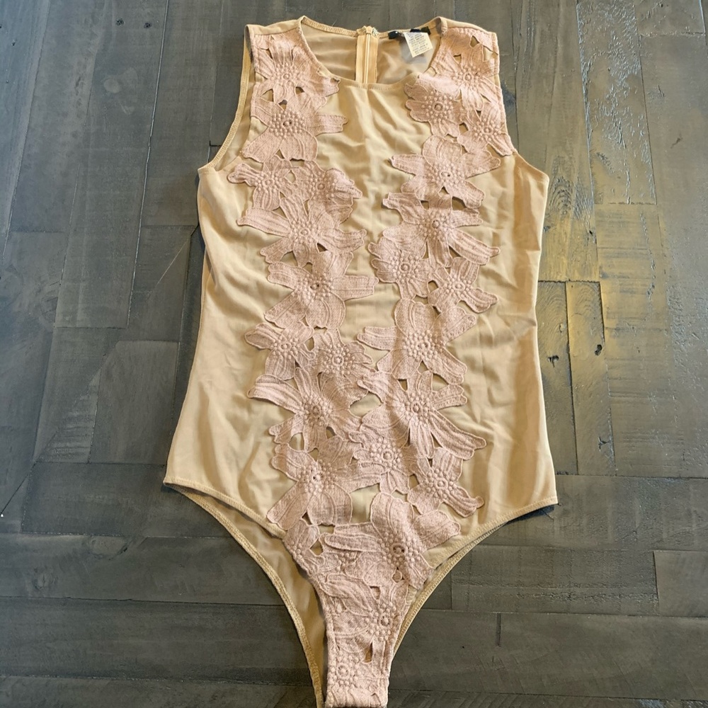 Nude mesh bodysuit